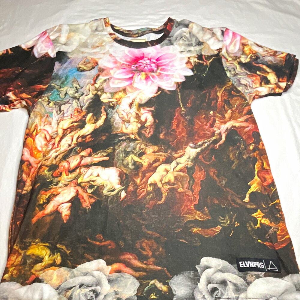 Eleven Paris Men’s Multicolor Kendrick 87 Graphic Print Tee Crew Neck XL